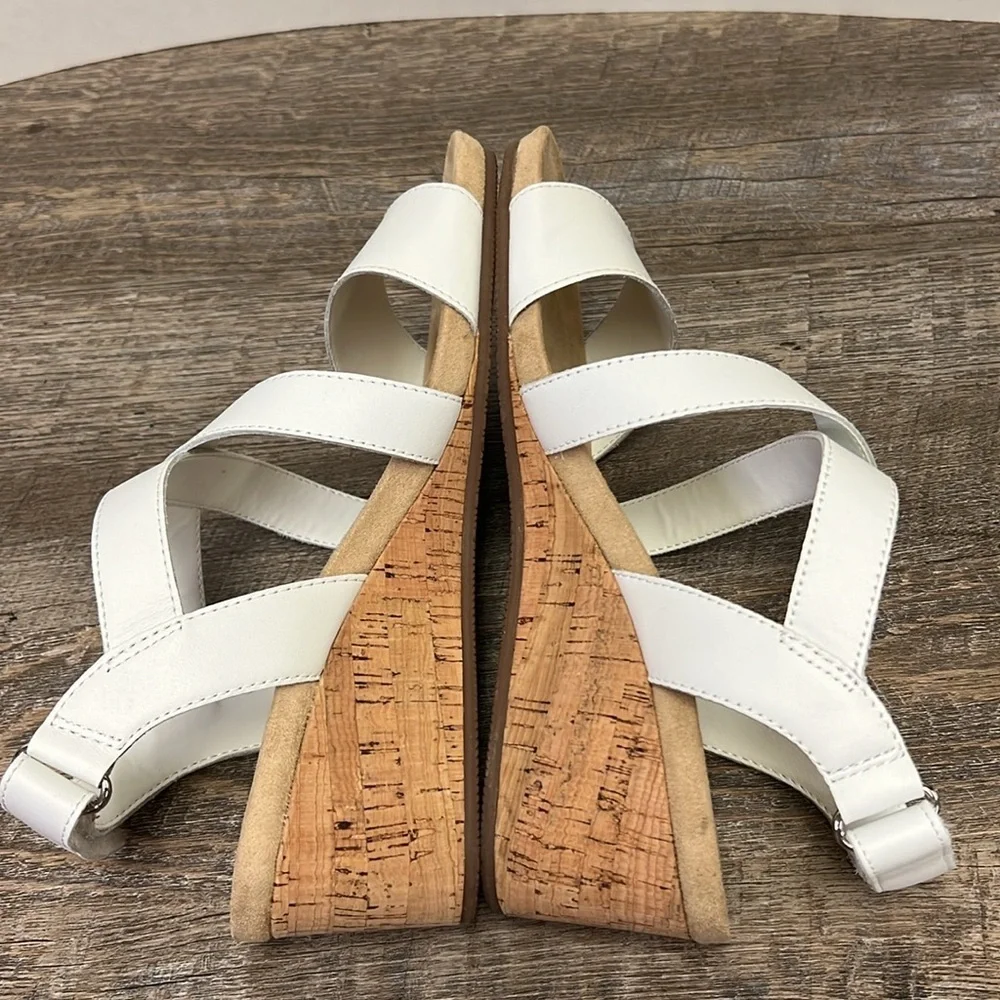 Lands End Comfort Cork Wedge Sandals Size 8D